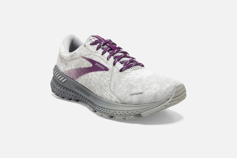 Brooks Adrenaline GTS 21 Road Running Shoes Womens White/Purple 829136-LOD